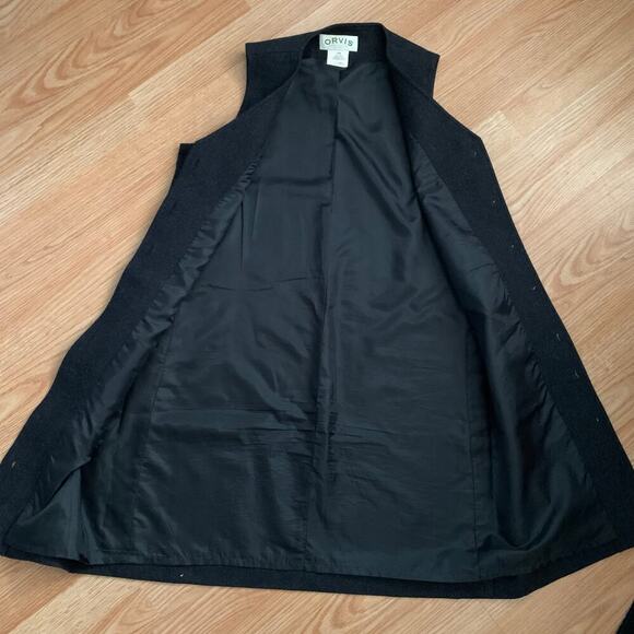 Orvis 100% Carded Wool Charcoal Gray Sleeveless Jumper Shift Dress Size P4 - Picture 7 of 12